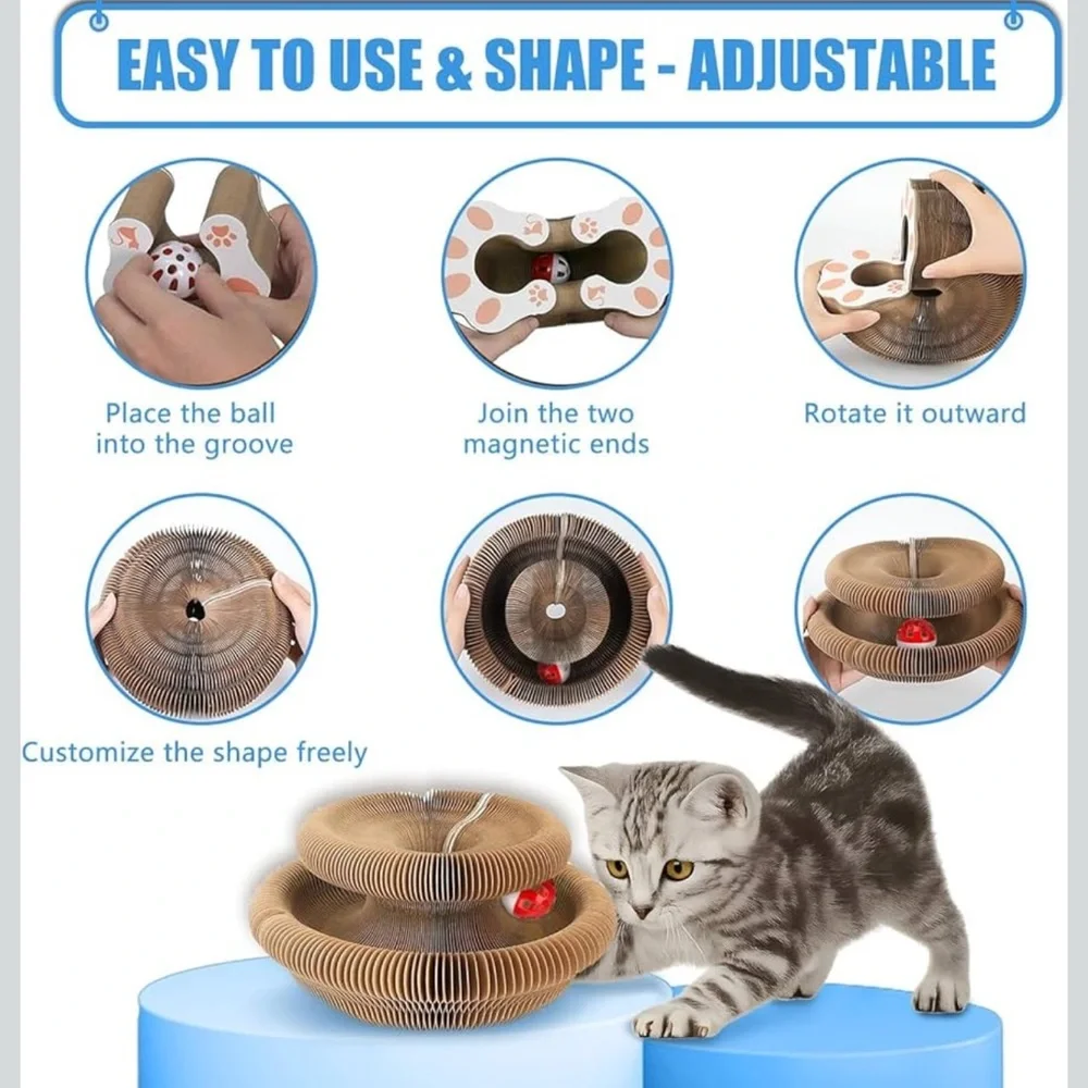 Cat Scratcher Board Magic Organ Toy with Bell Ball